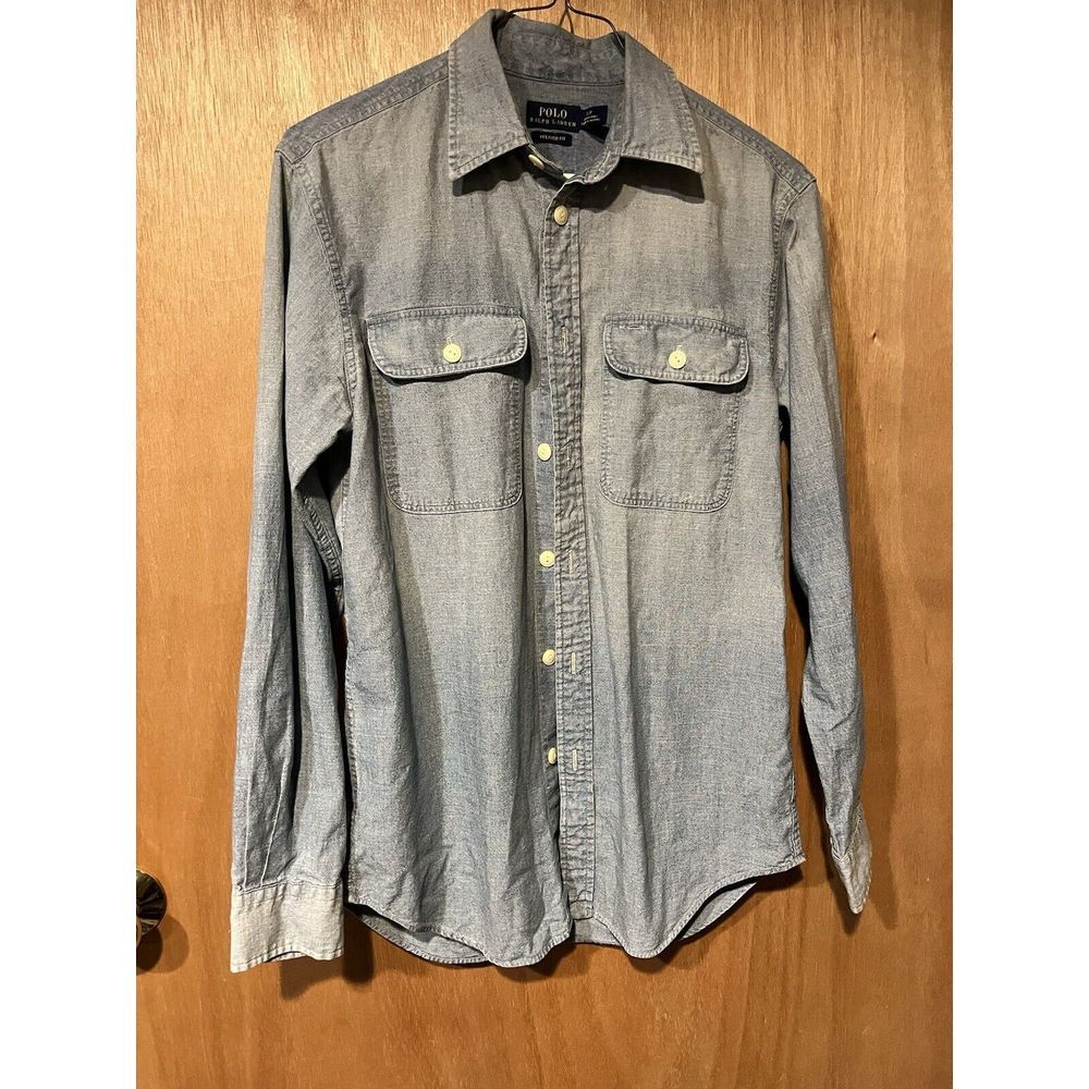 Ralph Lauren Polo S‎ Petite Light Weight Denim Long Sleeve Button Down
